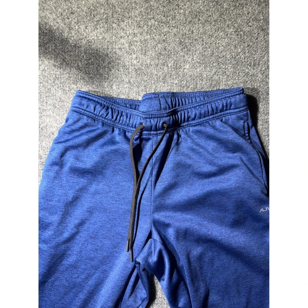 ALIVE Mens Qwick-Dry Training Pants Blue Heathered Athletic Joggers Size M